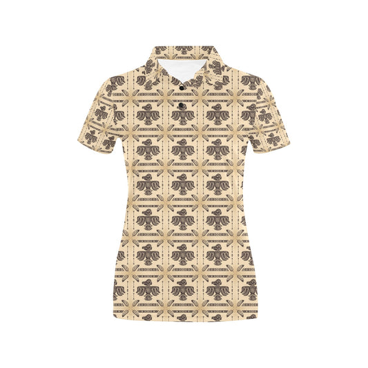 Native American Themed Design Print Women's Polo Shirt
