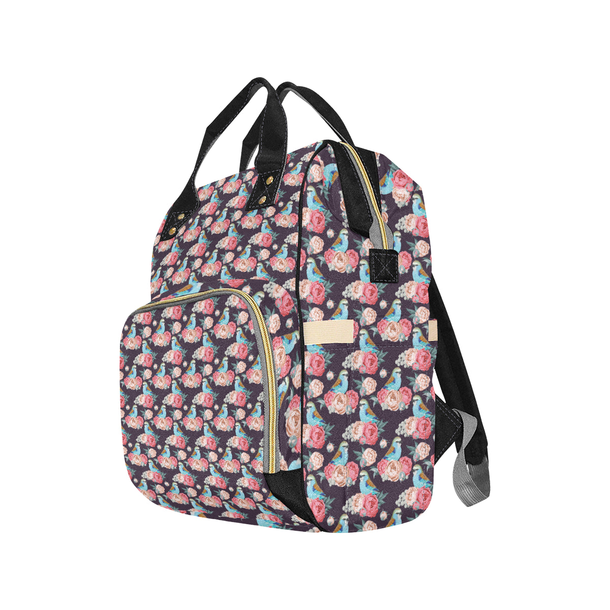 Bluebird Pattern Print Design 02 Diaper Bag Backpack