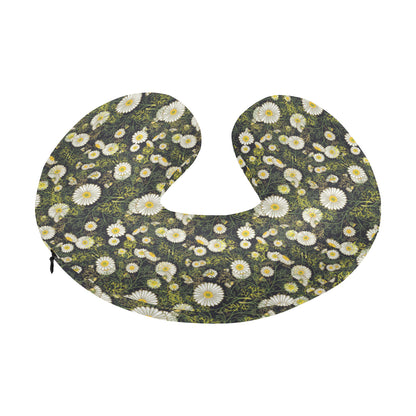 Daisy Pattern Print Design 03 U-Shaped Travel Neck Pillow