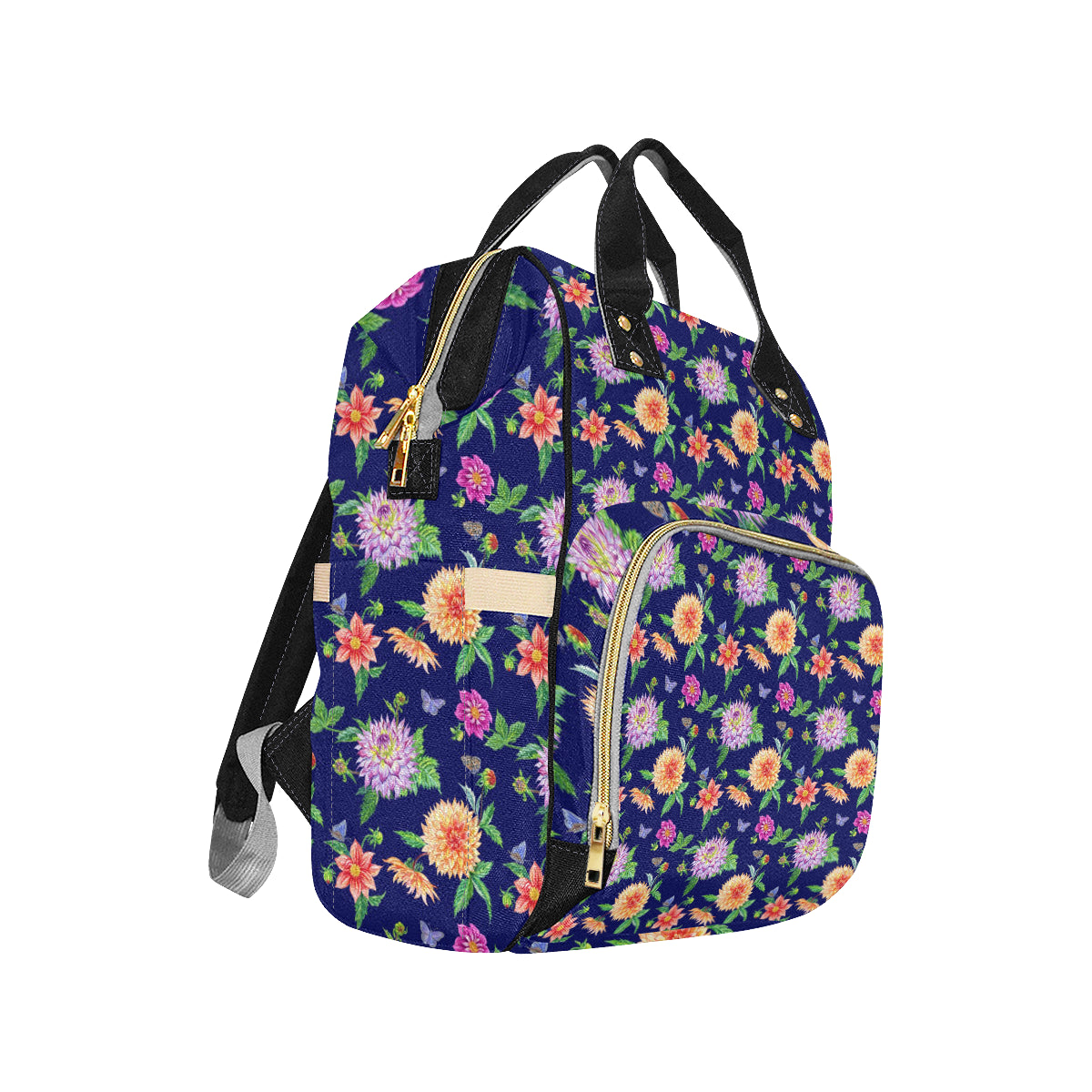 Dahlia Pattern Print Design DH010 Diaper Bag Backpack
