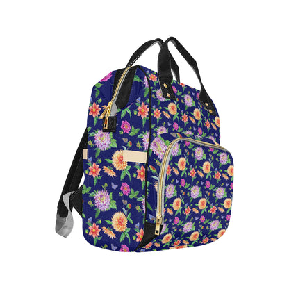 Dahlia Pattern Print Design DH010 Diaper Bag Backpack