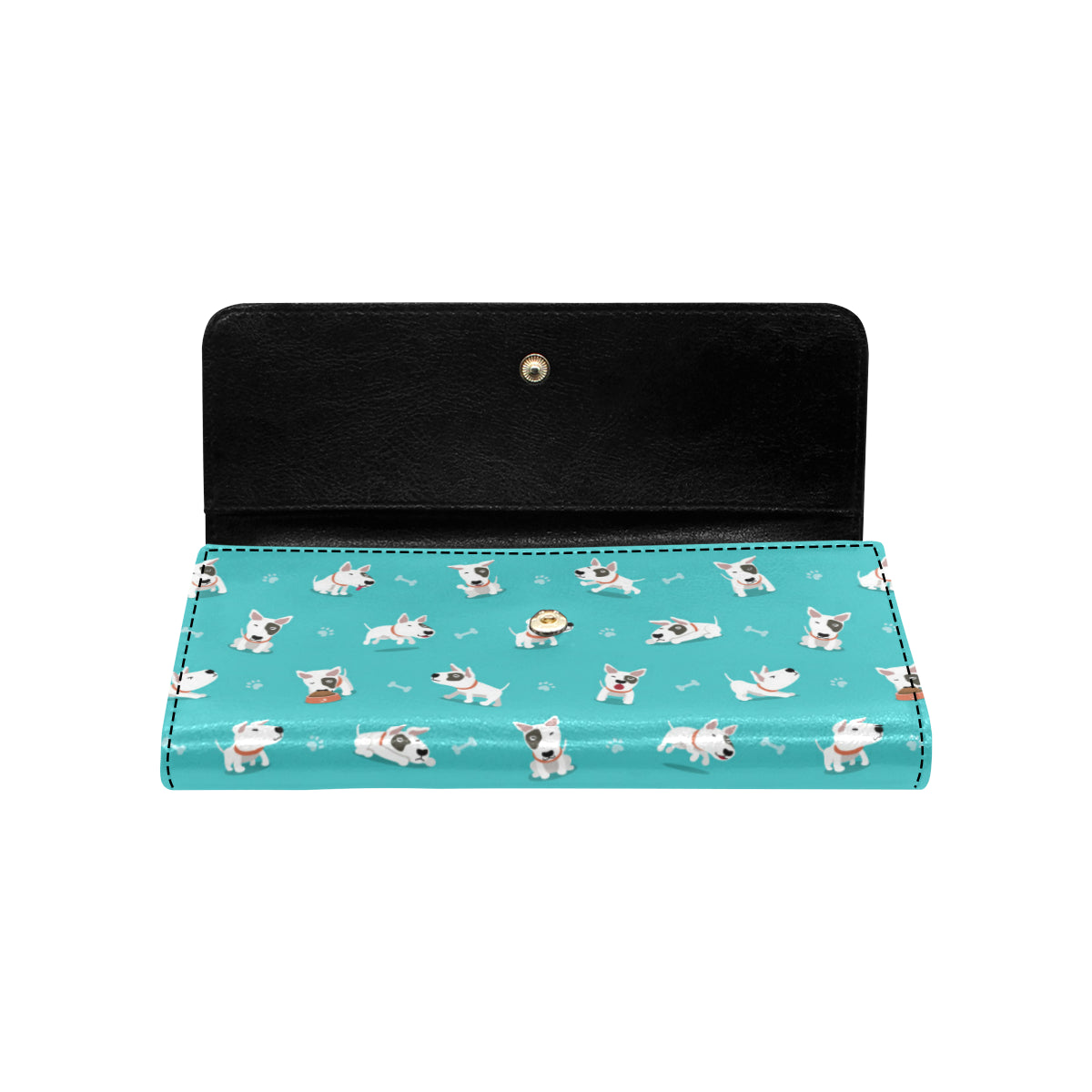 Bull Terriers Pattern Print Design 07 Women's Trifold Wallet
