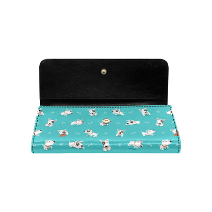 Bull Terriers Pattern Print Design 07 Women's Trifold Wallet