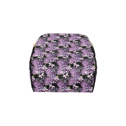 Lavender Pattern Print Design LV06 Diaper Bag Backpack