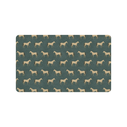 Horse Classic Themed Pattern Print Rubber Doormat