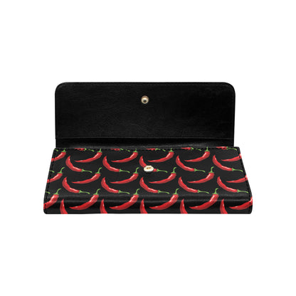 Chilli Pepper Pattern Print Design 01 Women's Trifold Wallet