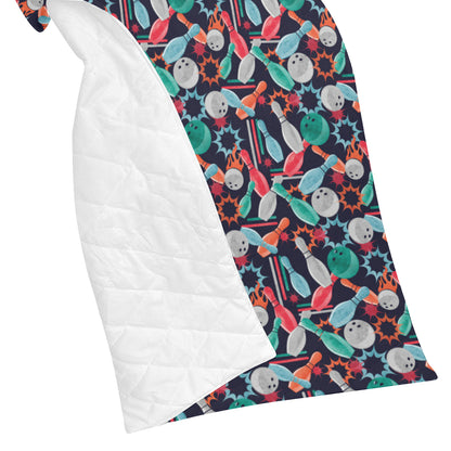 Bowling Pattern Print Design 08 Premium Quilt