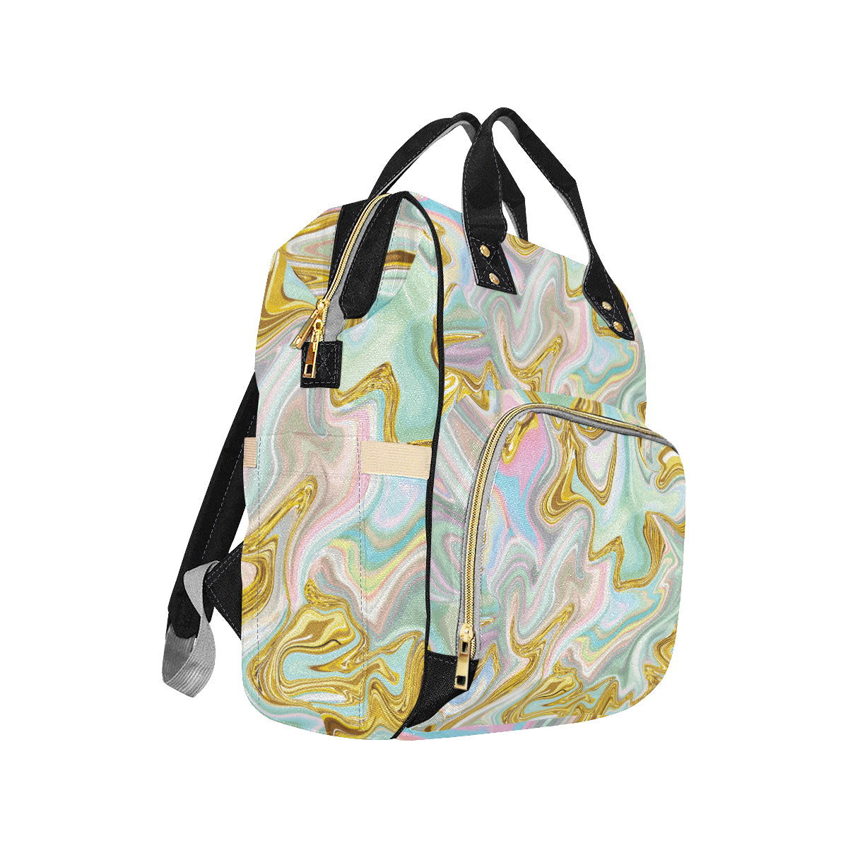 Gold Sweet Marble Diaper Bag Backpack