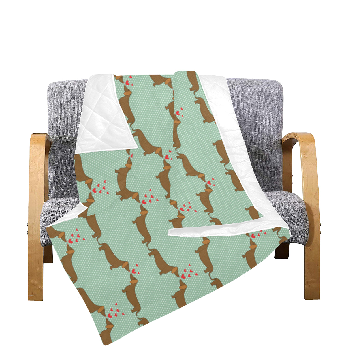 Dachshund Pattern Print Design 02 Premium Quilt