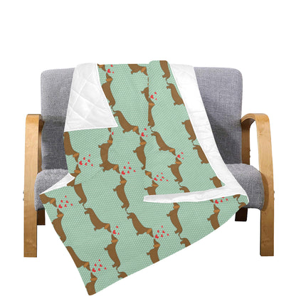 Dachshund Pattern Print Design 02 Premium Quilt