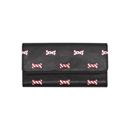 Dog Bone Pattern Print Design 04 Women's Trifold Wallet