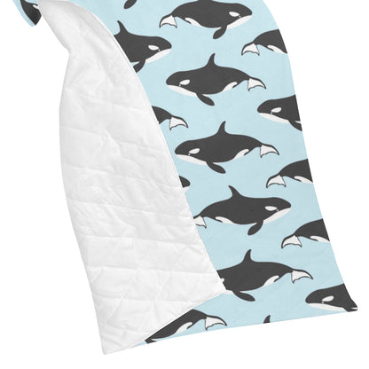 Killer Whale Pattern Print Design 01 Premium Quilt
