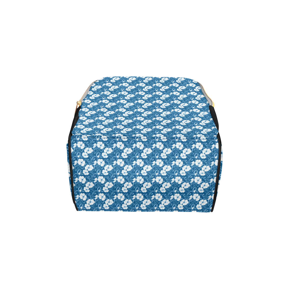 Hibiscus Blue Flower Hawaiian Print Diaper Bag Backpack