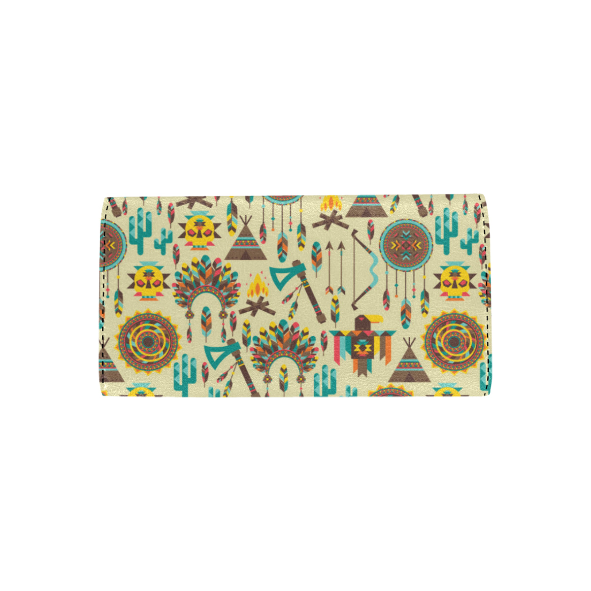 Tribal indians native american aztec Women's Trifold Wallet