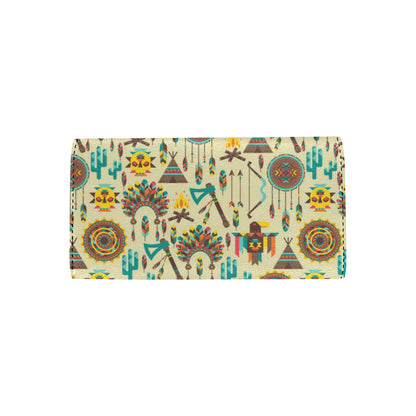 Tribal indians native american aztec Women's Trifold Wallet