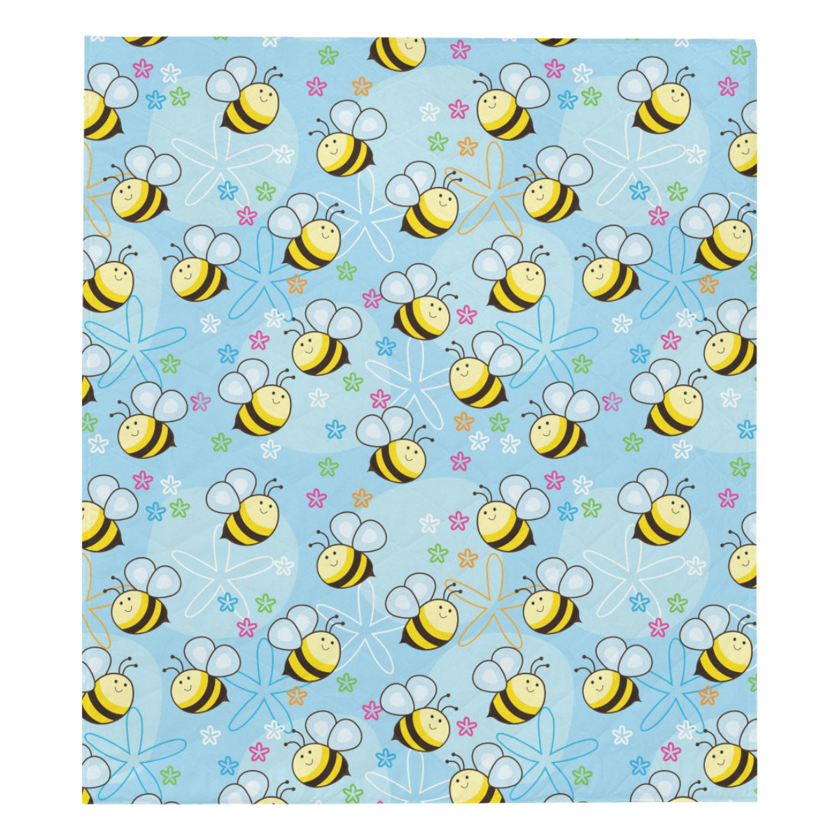 Bee Pattern Print Design BEE03 Premium Quilt