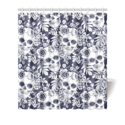 Skull Floral Beautiful Shower Curtain