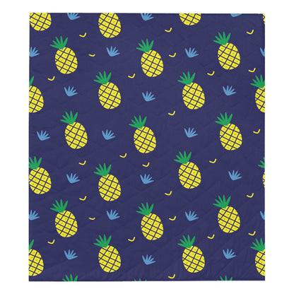 Pineapple Pattern Print Design A01 Premium Quilt