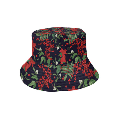 Poinsettia Pattern Print Design POT02 Unisex Bucket Hat