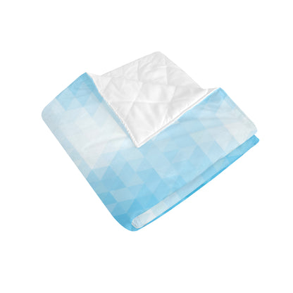 Geometric Blue Pattern Print Design 01 Premium Quilt