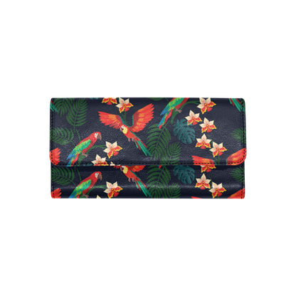 Macaw Pattern Print Design 02 Women's Trifold Wallet