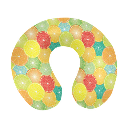 Citrus Pattern Print Design 01 U-Shaped Travel Neck Pillow