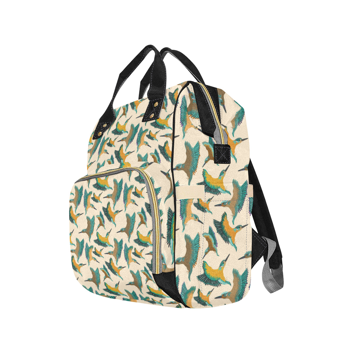Kingfisher Pattern Print Design 02 Diaper Bag Backpack