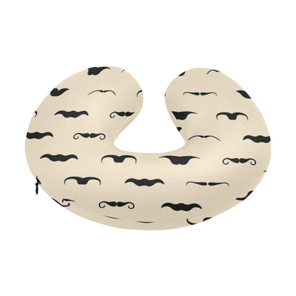 Mustache Pattern Print Design A03 U-Shaped Travel Neck Pillow