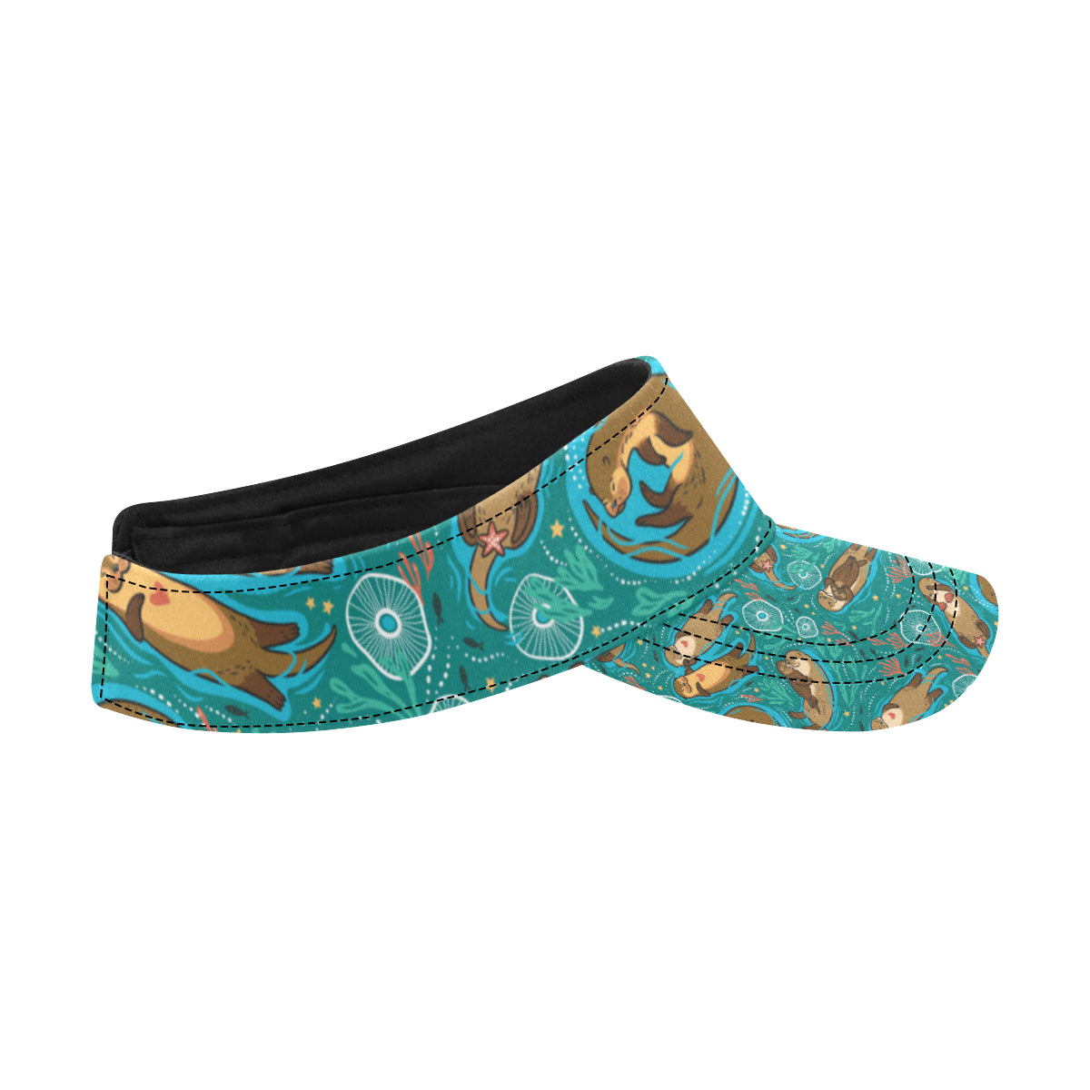 Sea Otter Pattern Print Design 01 Unisex Sun Visor