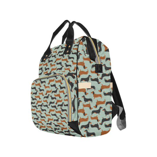 Dachshund Cute Print Pattern Diaper Bag Backpack