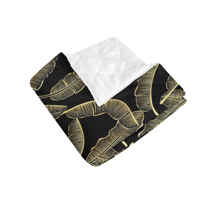 Banana Leaf Pattern Print Design BL07 Premium Quilt