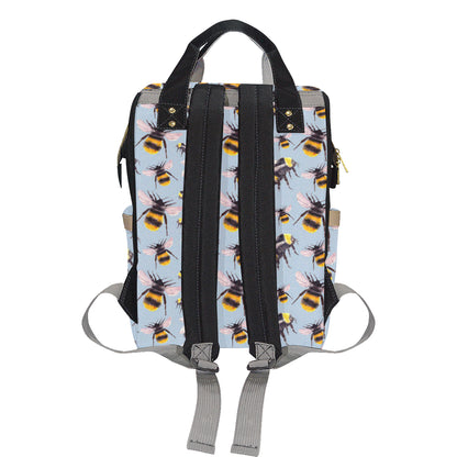 Bee Pattern Print Design BEE08 Diaper Bag Backpack