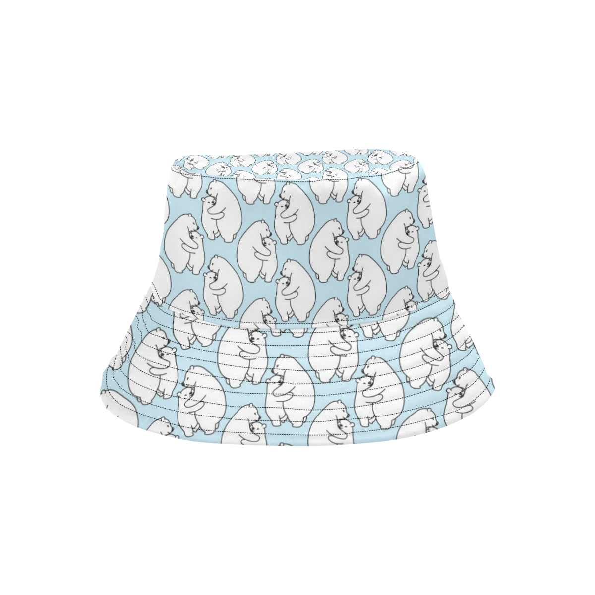 Polar Bear Pattern Print Design PB08 Unisex Bucket Hat