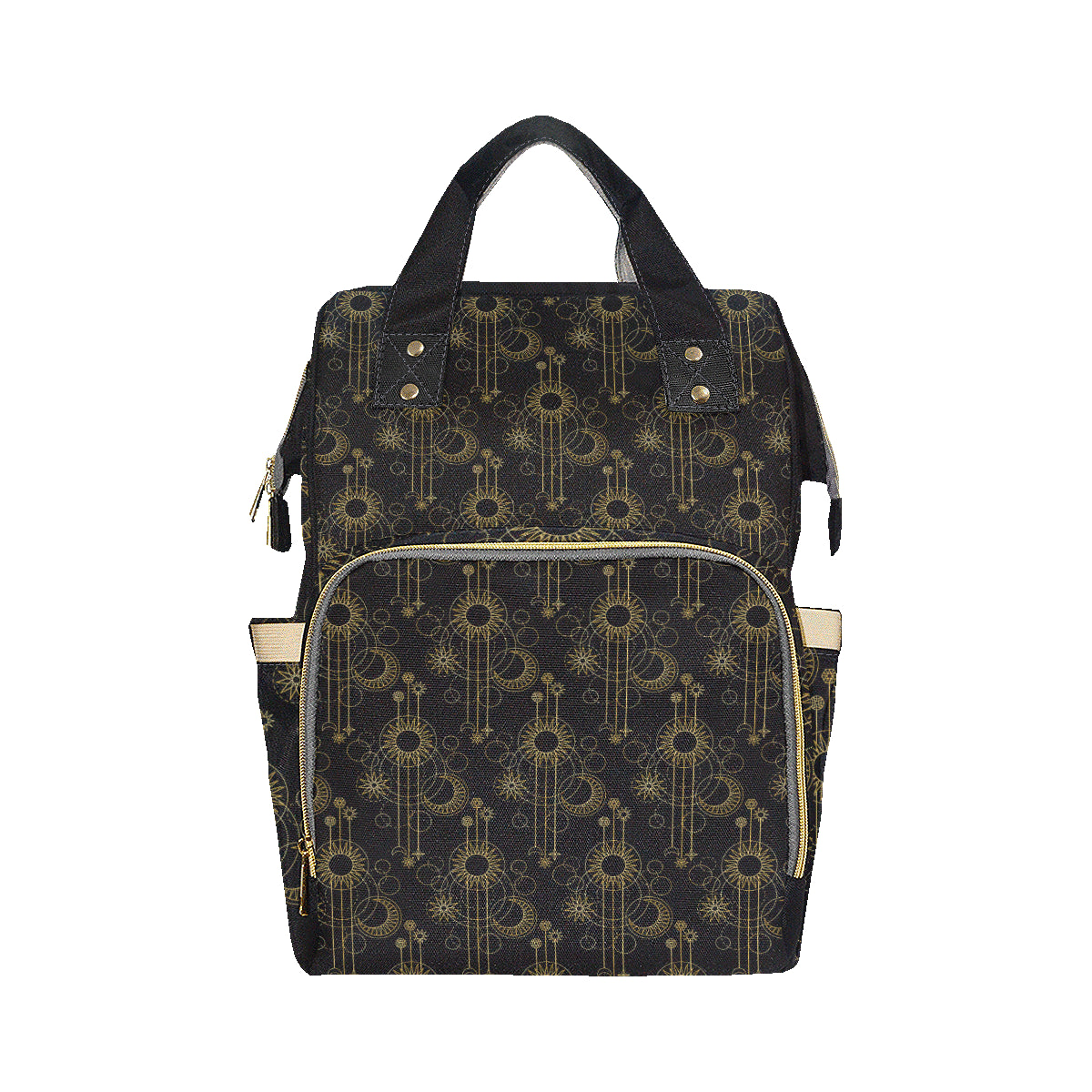 Moon Boho Style Pattern Print Design 01 Diaper Bag Backpack