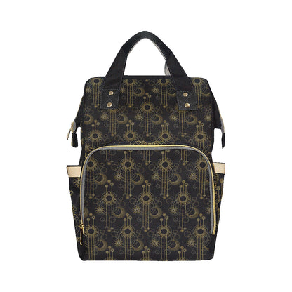 Moon Boho Style Pattern Print Design 01 Diaper Bag Backpack
