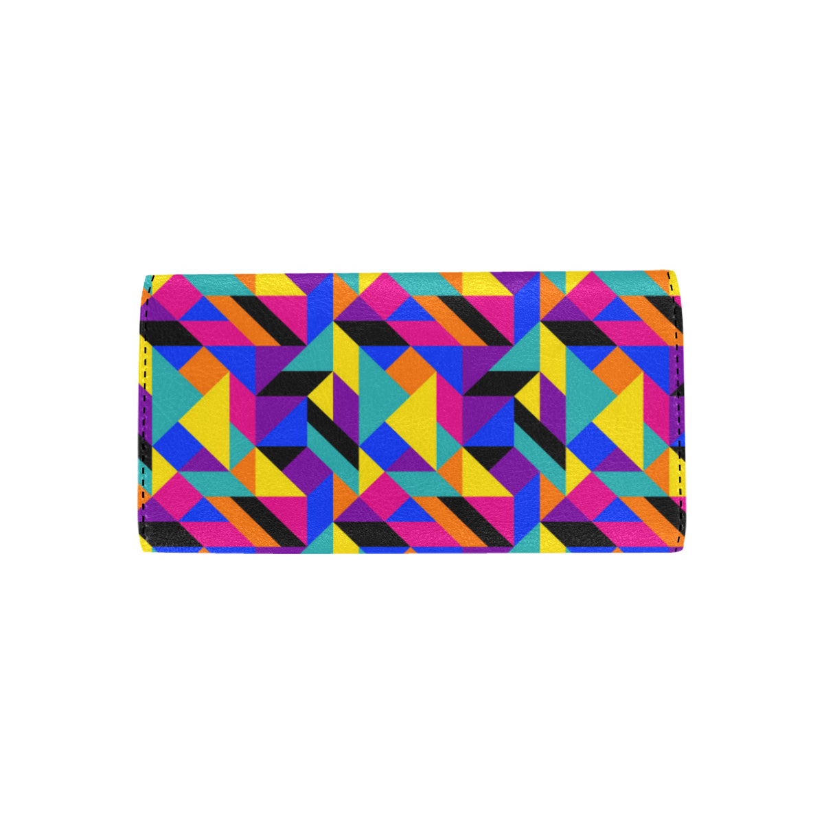 90s Colorful Pattern Print Design 1 Women's Trifold Wallet