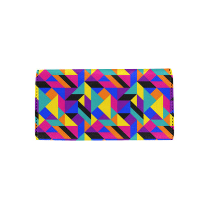 90s Colorful Pattern Print Design 1 Women's Trifold Wallet