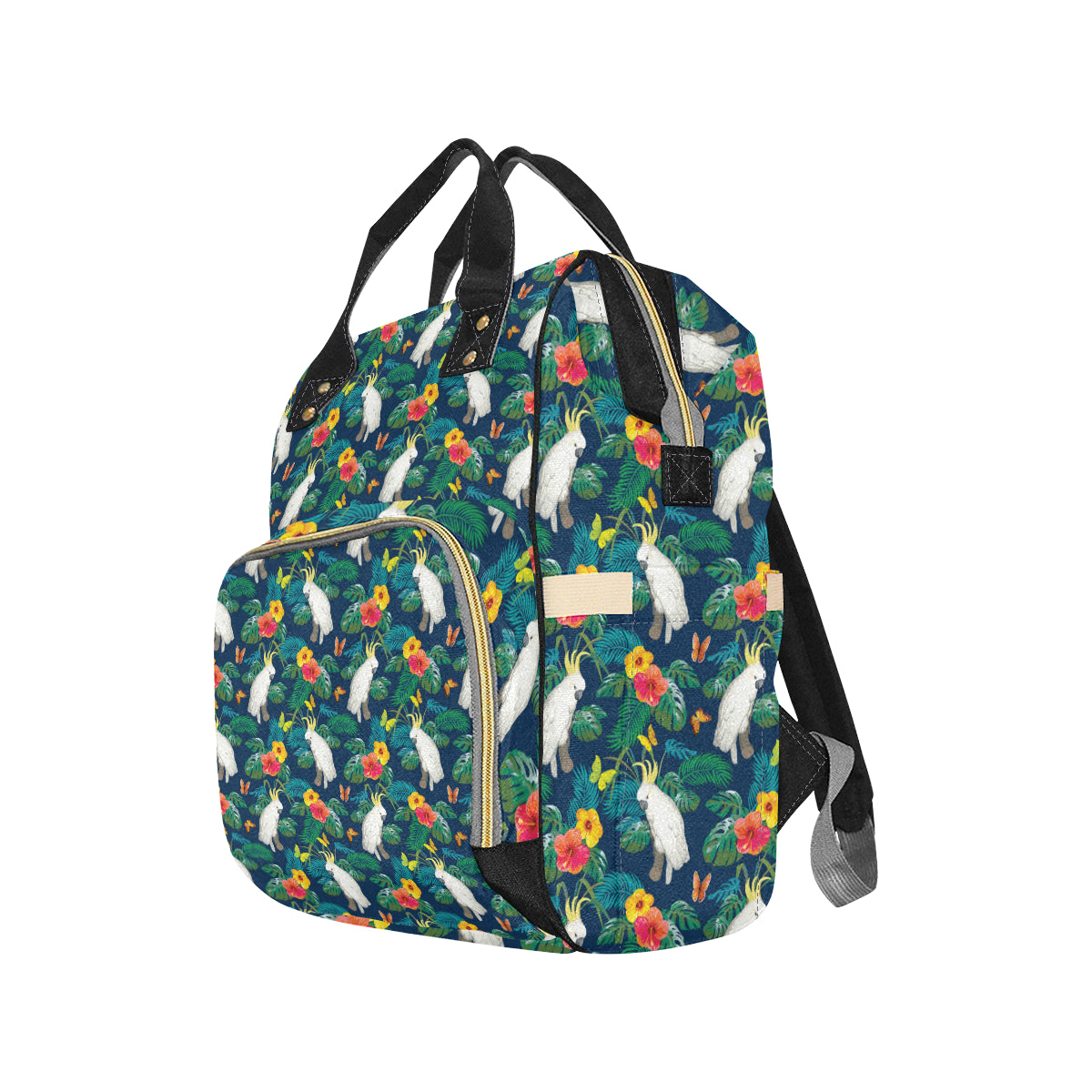 Cockatoo Tropical Pattern Print Design 02 Diaper Bag Backpack