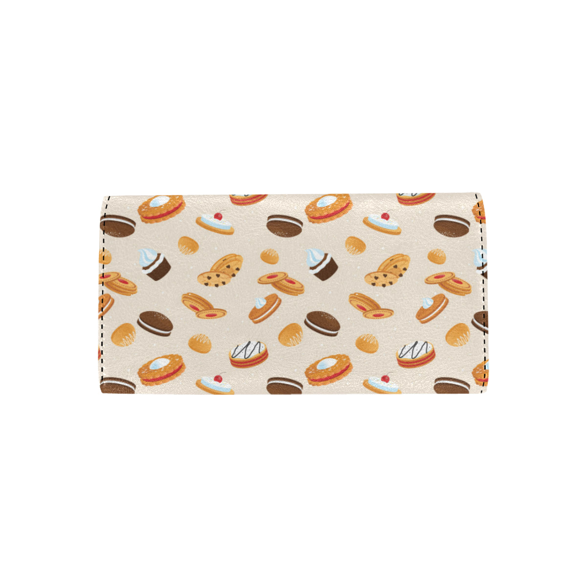 Biscuit Pattern Print Design 01 Women's Trifold Wallet
