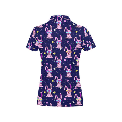 Rabbit Baby Pattern Print Design RB015 Women's Polo Shirt