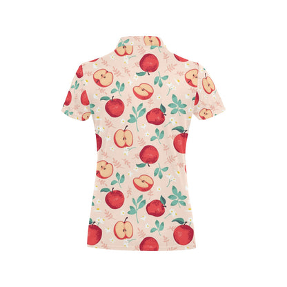 Apple Pattern Print Design AP06 Women's Polo Shirt