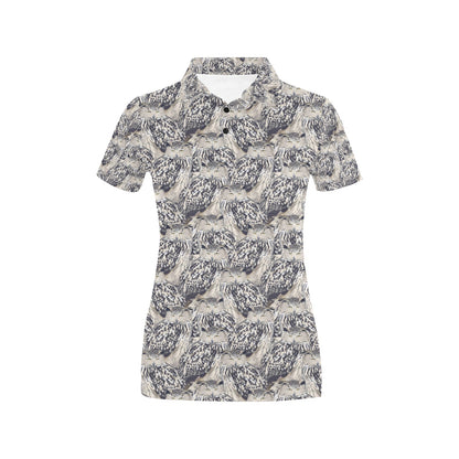 Owl Realistic Themed Design Print Women's Polo Shirt
