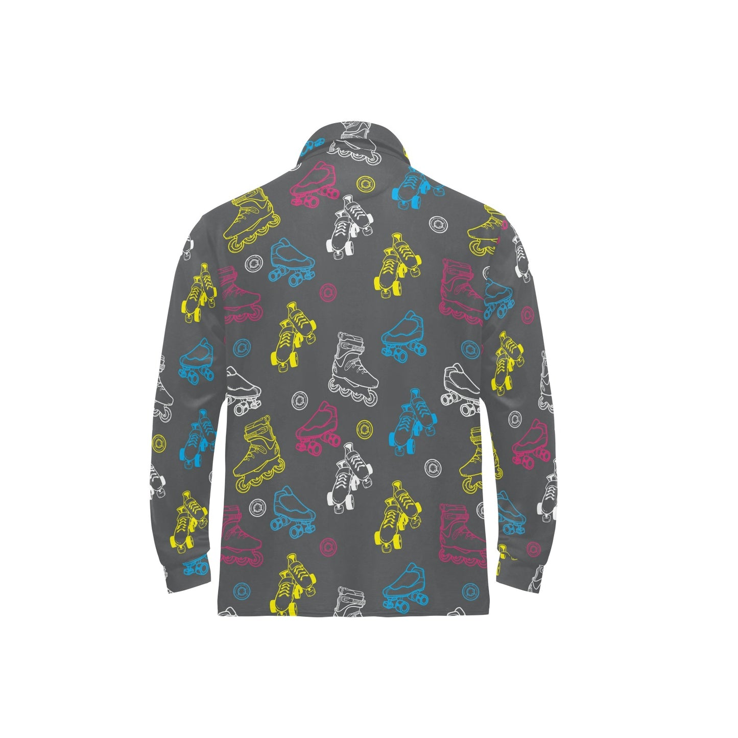 Roller skate Pattern Print Design A02 Long Sleeve Polo Shirt For Men's