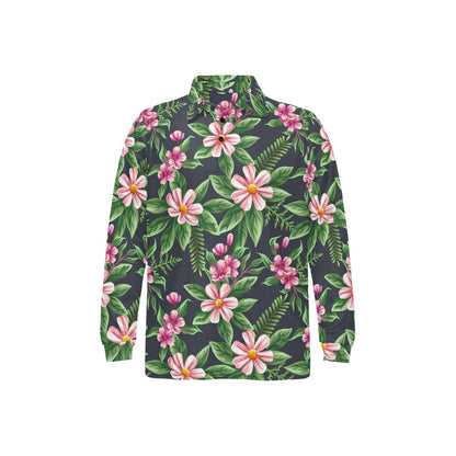 Summer Floral Pattern Print Design SF010 Long Sleeve Polo Shirt For Men's