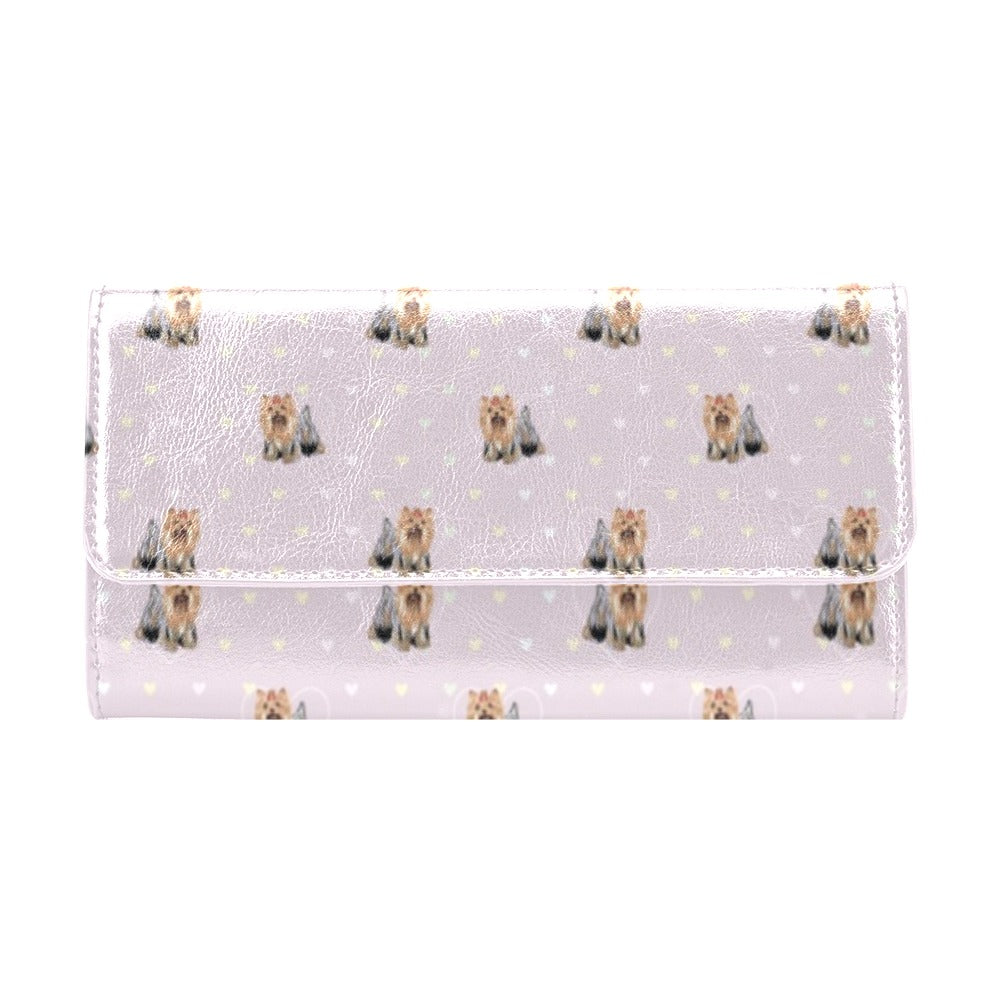 Yorkshire Terriers Print Design LKS302 Women's Trifold Wallet