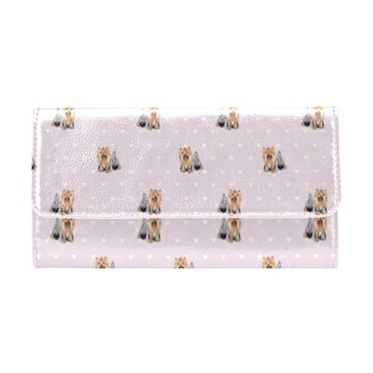 Yorkshire Terriers Print Design LKS302 Women's Trifold Wallet