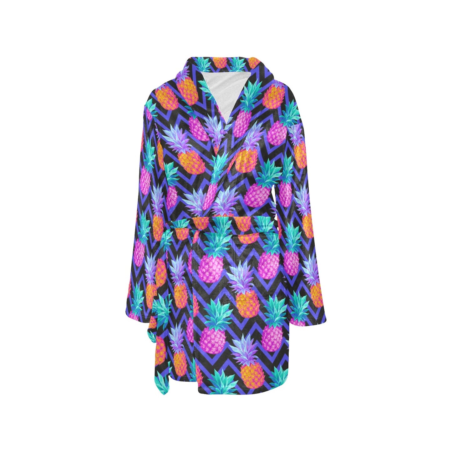 Pineapple Color Art Pattern Women's Fleece Robe