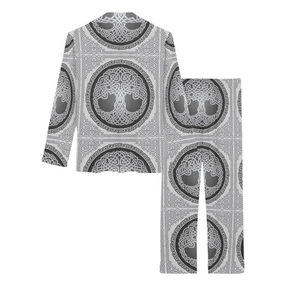 Celtic Tree of life Print Women's Long Pajama Set