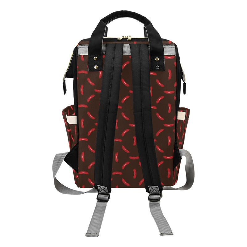 Sausage Print Design LKS302 Diaper Bag Backpack