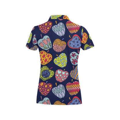 Apple Pattern Print Design AP05 Women's Polo Shirt